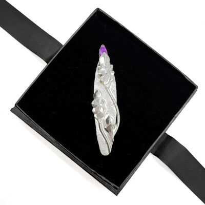 Broche plata lavanda amatista